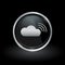 Internet cloud icon inside round silver and black emblem