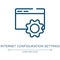 Internet configuration settings icon. Linear vector illustration from cloud computing collection. Outline internet configuration