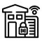 Internet connected smart home icon outline vector