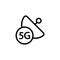 Internet and the data transmission satellite vector icon. Isolated contour symbol illustration