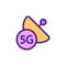 Internet and the data transmission satellite vector icon. Isolated contour symbol illustration