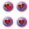 Internet Dating - Hearts Buttons
