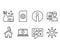 Internet downloading, Cleanser spray and Money transfer icons.