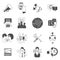 Internet forums concept icons set black