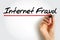 Internet Fraud is a type of cybercrime fraud or deception which makes use of the Internet, text concept for presentations and