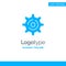 Internet, Gear, Setting Blue Solid Logo Template. Place for Tagline