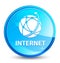 Internet (global network icon) splash natural blue round button