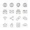 Internet icon set vector. Line network symbol collection isolate