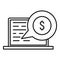 Internet laptop banking icon, outline style