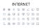 Internet line icons collection. World Wide Web, Cyberspace, Net, Web, Online, Information Superhighway, Digital realm