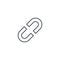 Internet link, broken chain thin line icon. Linear vector symbol
