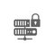 Internet lock, internet protection, internet safety, network, server security icon
