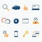 Internet marketing services icons set