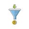 Internet marketing strategy concept. Sale Funnel vector line icon.