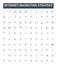 Internet marketing strategy vector line icons set. SEO, Pay-per-click, Social, Content, Email, Analytics, Affiliate