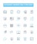 Internet marketing strategy vector line icons set. SEO, Pay-per-click, Social, Content, Email, Analytics, Affiliate