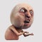 Internet meme Why You No. Rage face 3d illustration