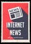 Internet News on Red in Flat Design.