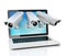 Internet privacy concept - laptop and surveillance camera