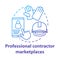 Internet professional contractor marketplaces concept icon. Residential construction and repair service idea thin line