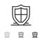 Internet, Protection, Safety, Security, Shield Bold and thin black line icon set