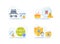 Internet security concept icon set package collection with incognito secure from bugs and virus alert