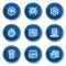 Internet security web icons, blue circle buttons