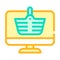 Internet shopping color icon vector flat illustration