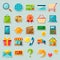 Internet shopping sticker icon set