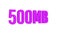 Internet speed 500 mb. Purple colour. Alpha channel