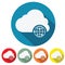 Internet storage cloud web icon flat design