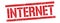 INTERNET text on red vintage lines stamp