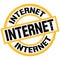 INTERNET text on yellow-black round stamp sign
