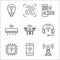 internet of things line icons. linear set. quality vector line set such as antenna, smartphone, chip, headset, camera drone, air