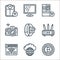 internet of things line icons. linear set. quality vector line set such as bitcoin, cloud computing, clapperboard, router, smart