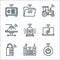 internet of things line icons. linear set. quality vector line set such as button, stereo, padlock, laptop, alarm, surgical,