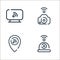 internet of things line icons. linear set. quality vector line set such as cctv, location, camera