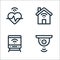 Internet of things line icons. linear set. quality vector line set such as cctv, train, smart home