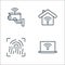 internet of things line icons. linear set. quality vector line set such as laptop, fingerprint, smarthome