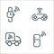 internet of things line icons. linear set. quality vector line set such as refrigerator, shipping, joystick