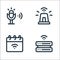 Internet of things line icons. linear set. quality vector line set such as server, calendar, siren