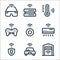 internet of things line icons. linear set. quality vector line set such as smart garage, smart car, shield, air conditioning, turn