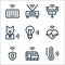 internet of things line icons. linear set. quality vector line set such as smart temperature, high speed train, shield, heartbeat