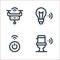 internet of things line icons. linear set. quality vector line set such as toilet, turn on, smart light