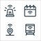 internet of things line icons. linear set. quality vector line set such as train, location, calendar