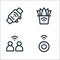 Internet of things line icons. linear set. quality vector line set such as turn on, network, smart farm