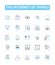 the Internet of Things vector line icons set. IoT, Smart, Connected, Automation, Wearables, AI, Sensors illustration