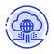 Internet, Think, Cloud, Technology Blue Dotted Line Line Icon