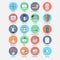 Internet trend flat design icons