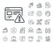 Internet warning line icon. Attention triangle sign. Salaryman, gender equality and alert bell. Vector